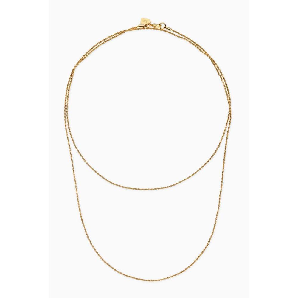 NEW CRYSTAL HAZE double rope chain necklace in gold